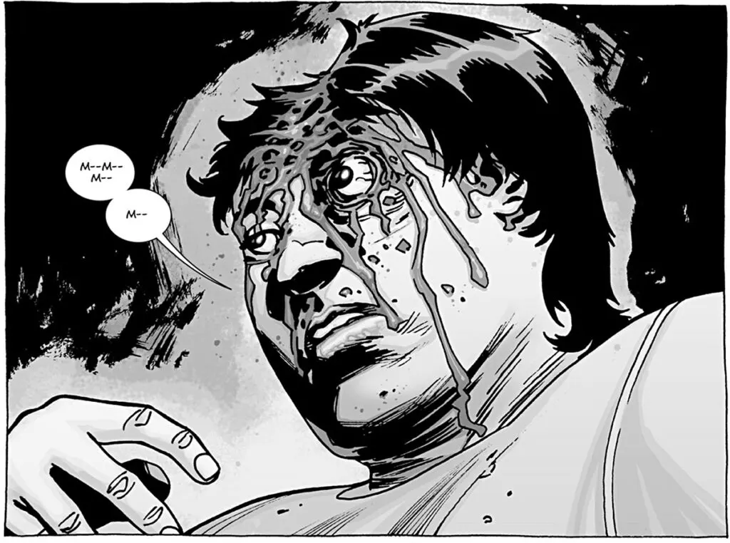 La muerte de Glenn, calcada del cómic original