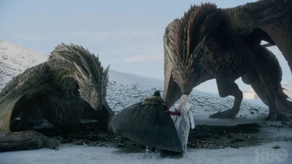 Kit Harington y Emilia Clarke en Juego de Tronos