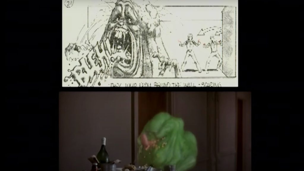 Featurette compara storyboard con corte final de Slimer (Pegajoso)