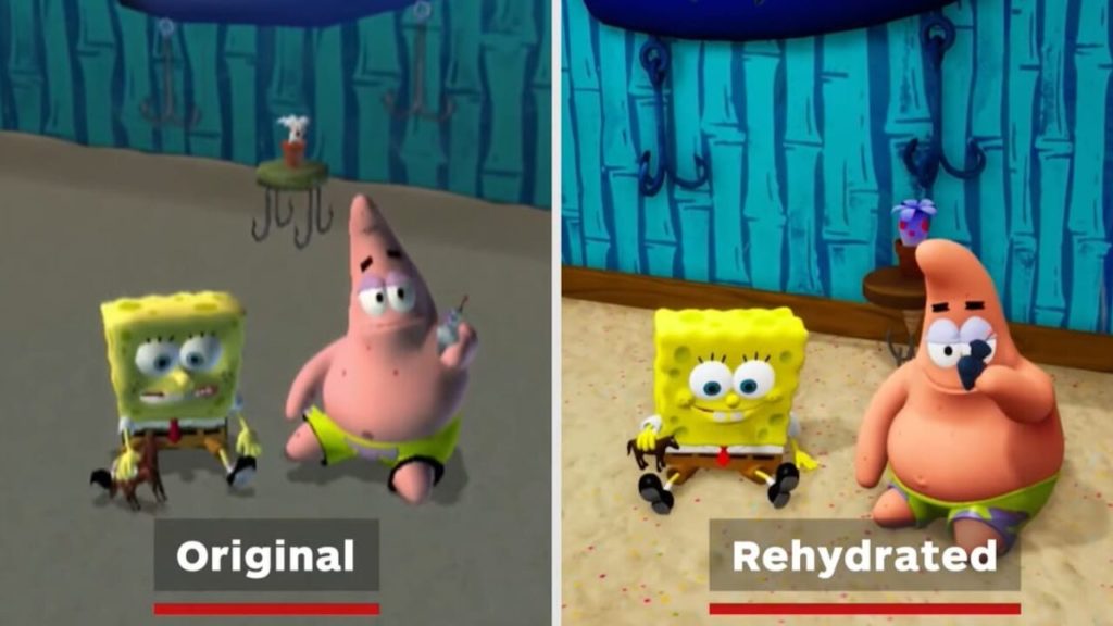 Comparación 2003 vs. 2020 del videojuego Battle for Bikini Bottom