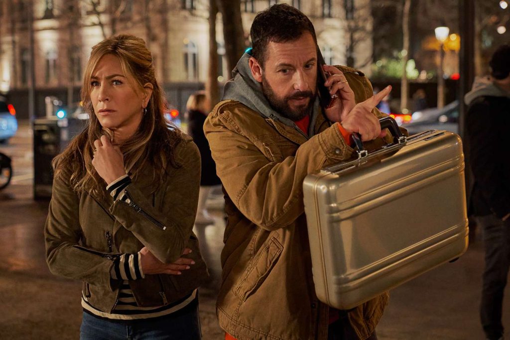 Adam Sandler y Jennifer Aniston regresan a Netflix con el tráiler de Misterio a la vista