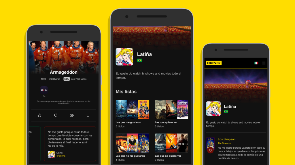 QUEVER: Perfiles públicos, micro-reviews y dónde ver