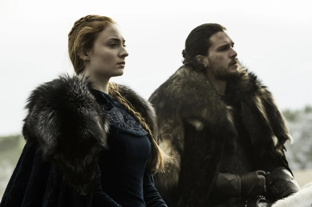 Sophie Turner y Kit Harington en Game Of Thrones