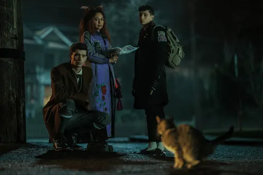 George Rexstrew, Jayden Revri y Kassius Nelson en Dead Boy Detectives.