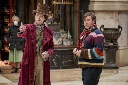 Timothée Chalamet y Paul King en Wonka