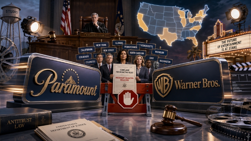 Demanda contra la fusión de Paramount y Warner Bros