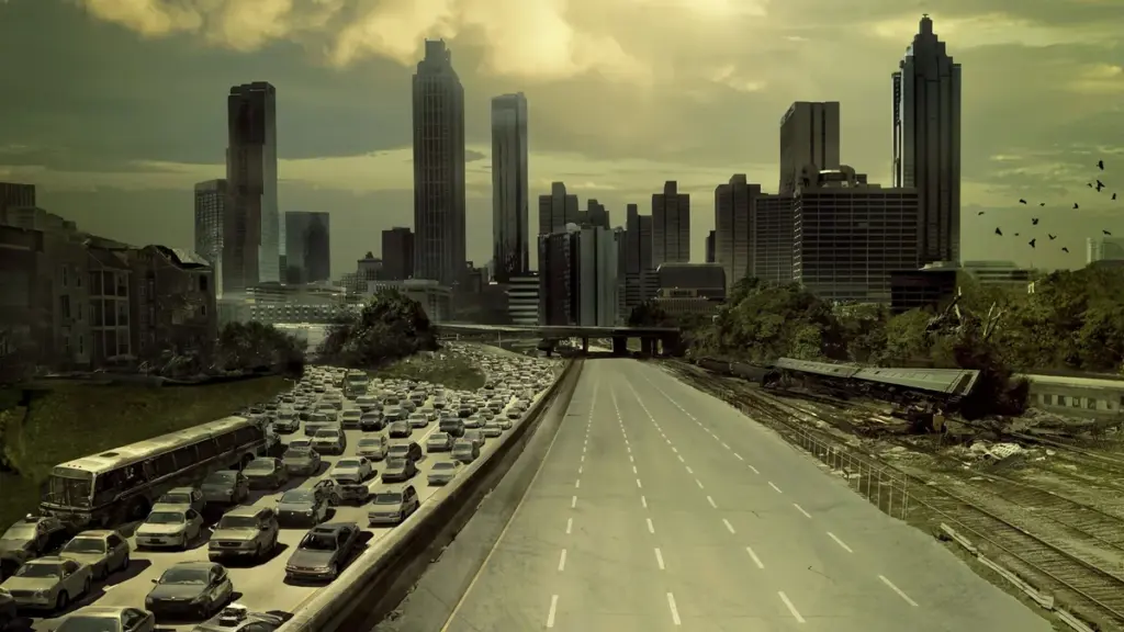 Autopista abandonada de Atlanta en el arte promocional de The Walking Dead